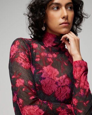 Long Sleeve Mesh Turtleneck | White House Black Market